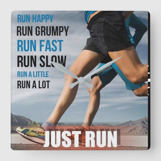 Workout Motivational Square Wall Clock (Front)