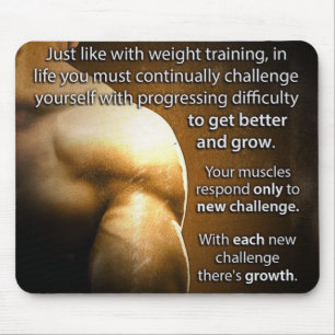 Workout Motivational Words - Challenge and Growth Mouse Pad