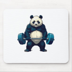 Workout Panda Deadlifter Funny Gym Tee Lifting Mot Mouse Pad