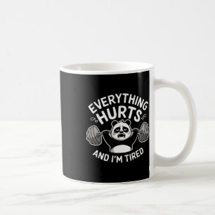 Workout Panda Everything Hurts Tired Funny Gym Gif Coffee Mug