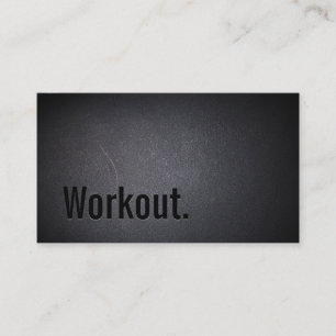 Workout Professional Black Typography Minimalist Business Card