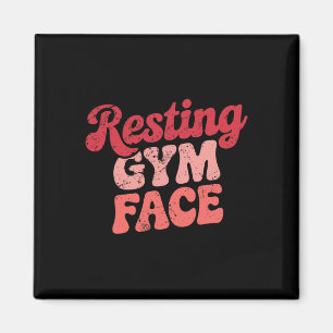 Workout Resting Gym Face Funny Weightlifting Motiv Magnet