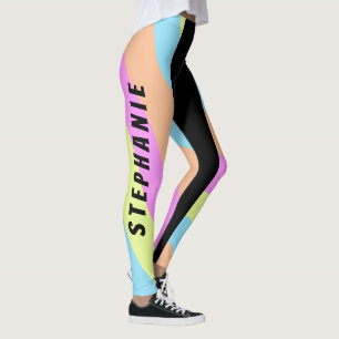 Workout Side Stripes Colourful School Team Custom Leggings