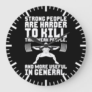 Workout - Strong People Are Harder To Kill Large Clock