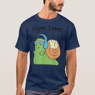 Workout Sweaty Snail Gym Time Eercise Funny Cartoo T-Shirt