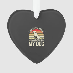 Workout With My Dog Retro Sunset Ornament