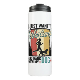 Workout With My Dog Vintage Running Shirt Design_1 Thermal Tumbler