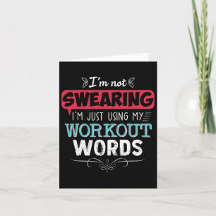 Workout Words Funny Joke Funny Gift Gym  Card