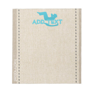 Workout Yoga Gym Sport Linen Look Add Text Notepad