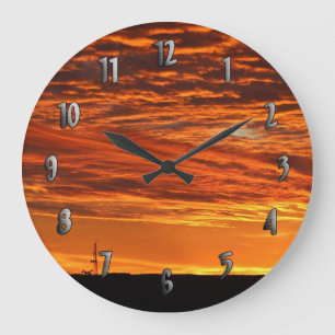 Workover Rig at Sunset Clock (with Numbers)