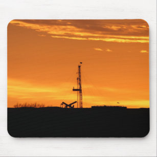 Workover Rig at Sunset Mousepad
