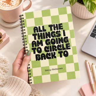 Workplace Humour Quote Notebook Chequered Green
