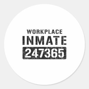 Workplace Worker Prisoner Inmate Halloween Costume Classic Round Sticker