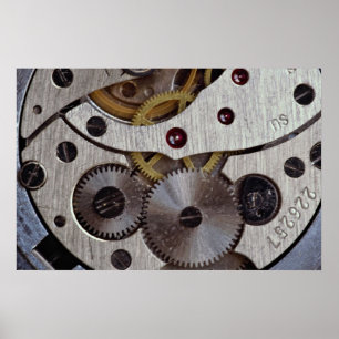 Works of a pocket watch texture poster