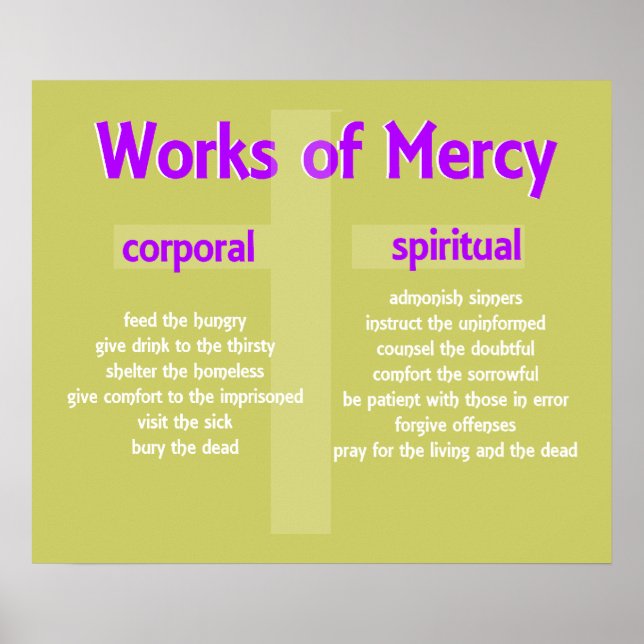 Works of Mercy Poster customisable graphic art (Front)