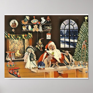 Workshop at Santa's House Picasso Art Poster