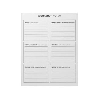 Workshop Notes Woodworking & DIY Organisation