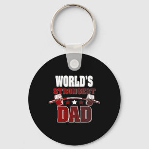 World39s Strongest Dad Novelty T For Fathers Day T Key Ring