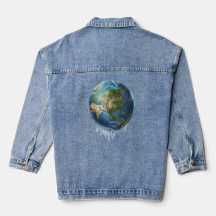 World 13 planet, universe, third planet, global denim jacket