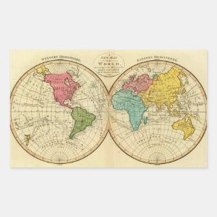 World 3 rectangular sticker