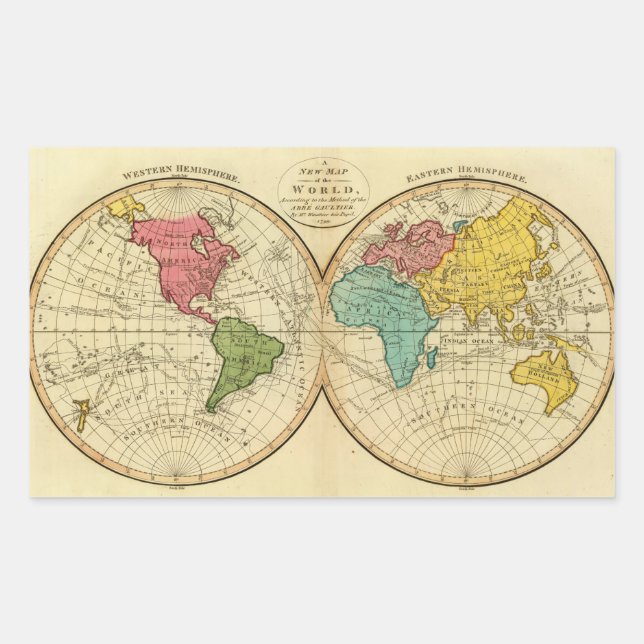 World 3 rectangular sticker (Front)