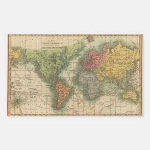 World 4 rectangular sticker