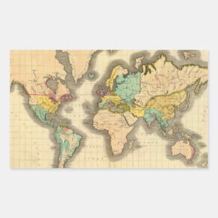 World 6 rectangular sticker