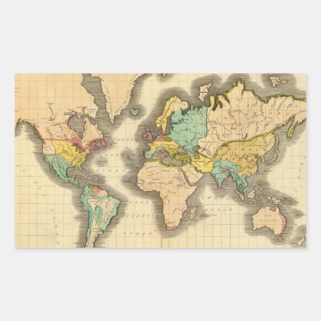 World 6 rectangular sticker (Front)