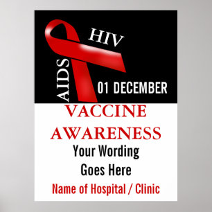 World AIDS day awareness DIY red ribbon Poster