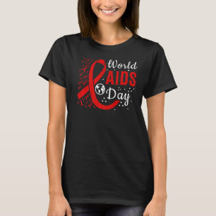 World Aids Day Hope Hiv Red Ribbon Aids Awareness T-Shirt