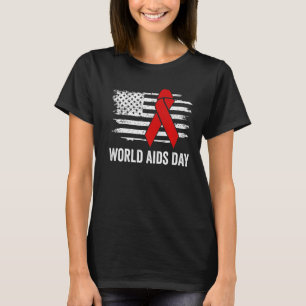 World Aids Day Hope HIV Red Ribbon Aids Awareness T-Shirt