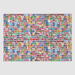 World All Countries Nation Flags Decoupage Tissue Paper