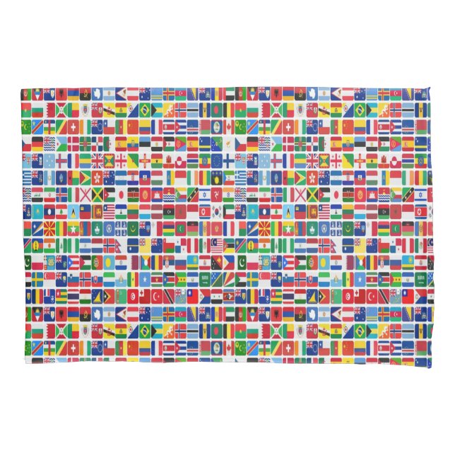 World All Countries Nation Flags Pattern Pillowcase (Front)
