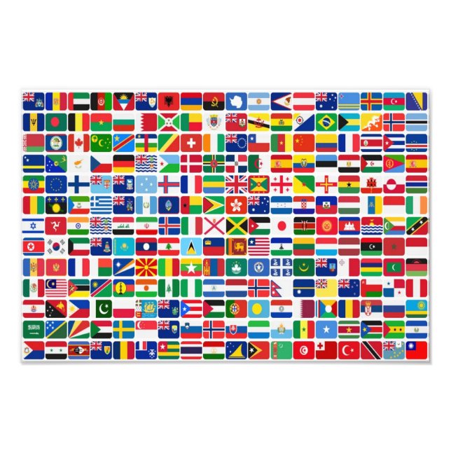 World All Countries Nation Flags  Photo Print (Front)