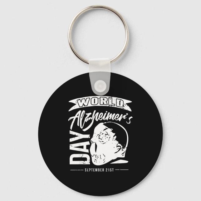 World alzheimer's awareness day memory support key ring (Front)