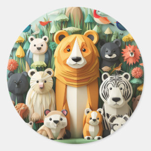 World Animal Day Classic Round Sticker