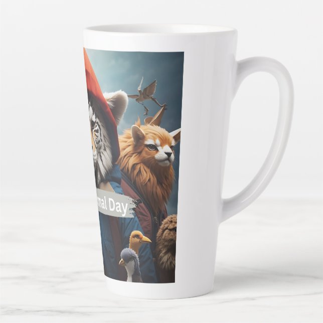 World Animal Day  Latte Mug (Right)