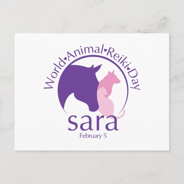 World Animal Reiki Day Design Postcard (Front)