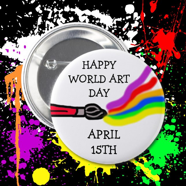 World Art Day, April 15th  6 Cm Round Badge (Creator Uploaded)
