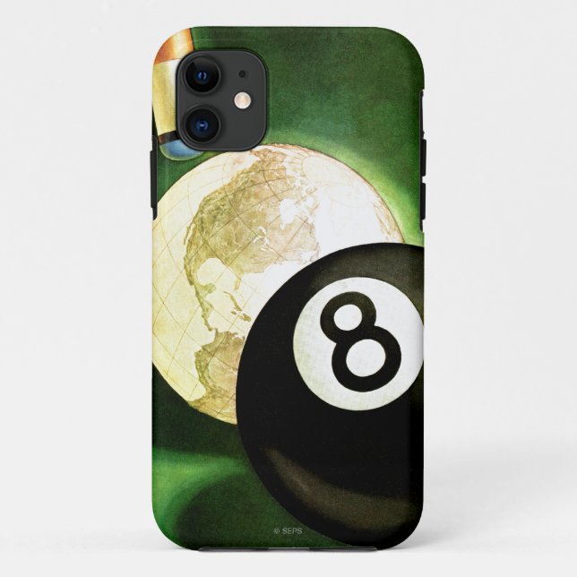 World as Cue Ball Case-Mate iPhone Case (Back)