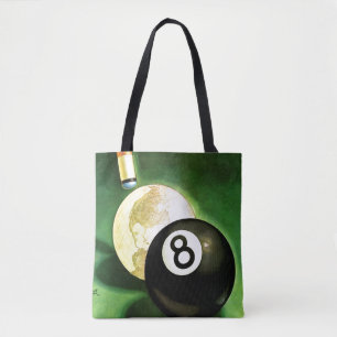 World as Cue Ball Tote Bag