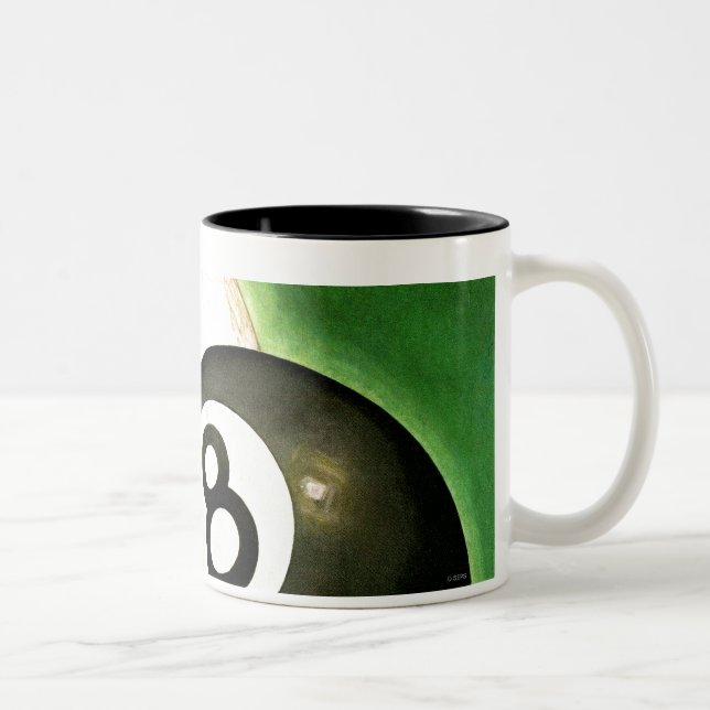 World as Cue Ball Two-Tone Coffee Mug (Right)
