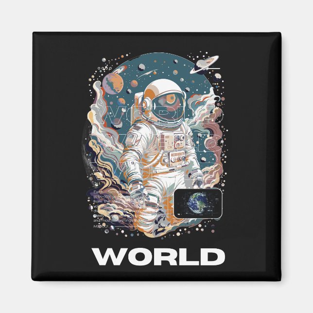 World Astronaut design Magnet (Front)
