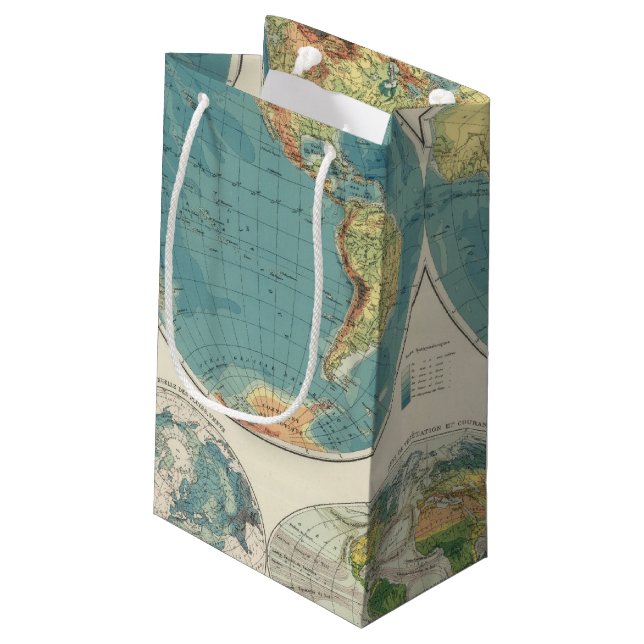 World Atlas Map 2 Small Gift Bag (Back Angled)