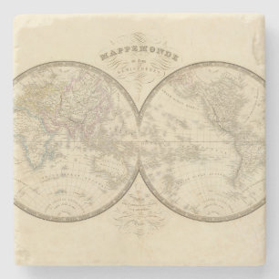 World Atlas Map Stone Coaster