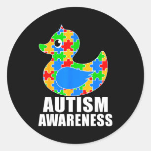 World autism awareness 2 april autism cute duckie classic round sticker