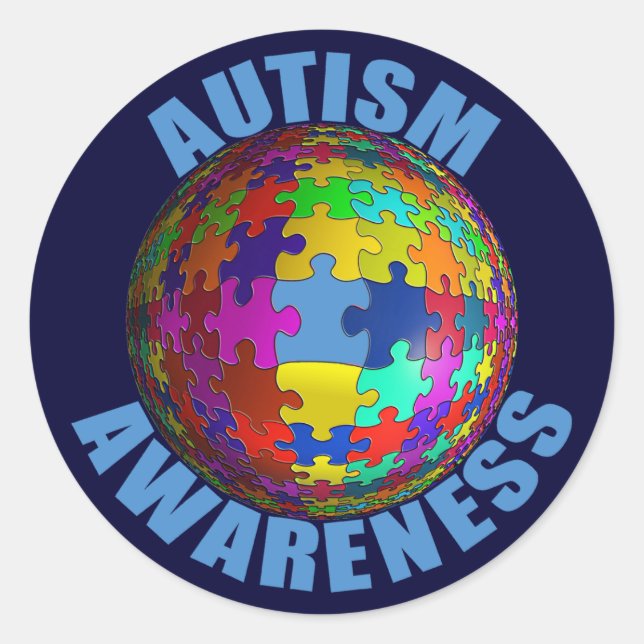 World Autism Awareness 3" Round Stickers (6/sheet) (Front)