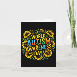 World autism awareness day 2nd april ribbon merch card