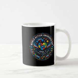 World autism awareness day 2nd april ribbon merch coffee mug
