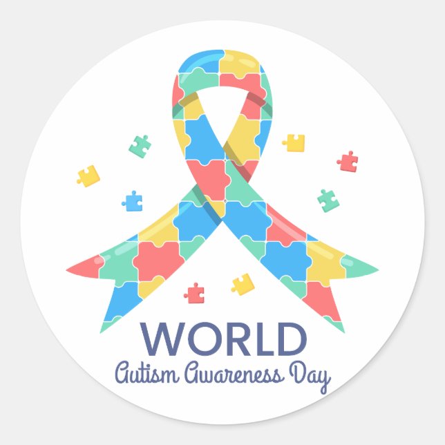 World Autism Awareness Day Classic Round Sticker (Front)